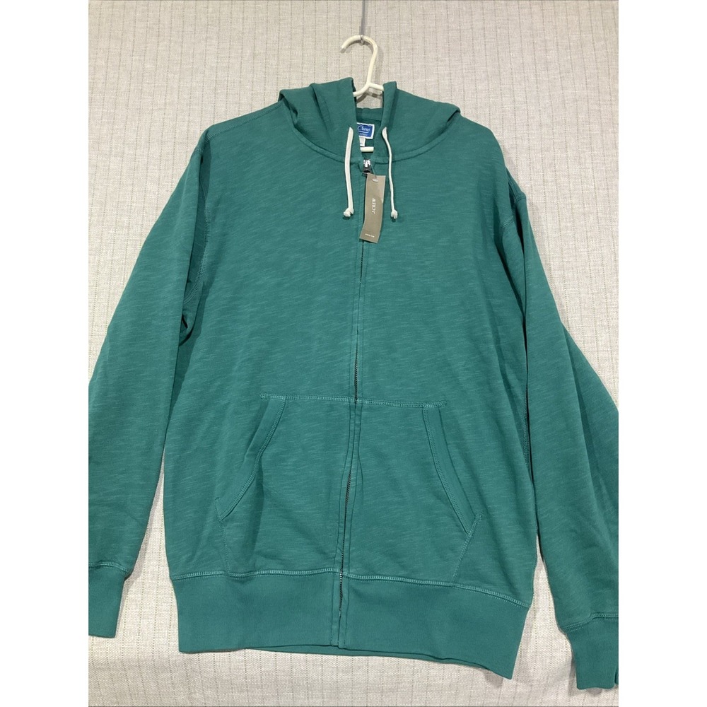 J Crew Knit Goods Zip Up Hoodie Green - Picture 4 of 4